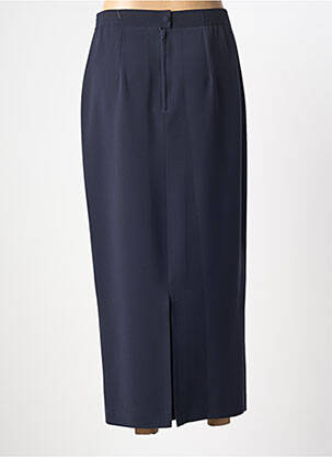 Jupe mi-longue coupe droite bleu PL COUTURE femme