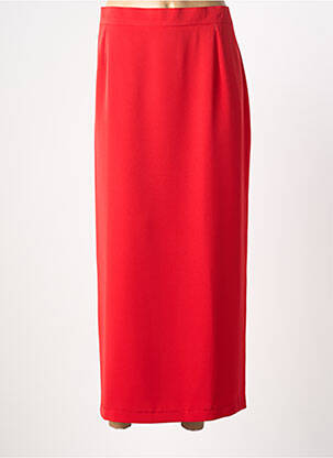 Jupe longue fermeture zippée au dos rouge PL COUTURE femme