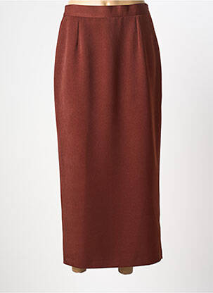 Jupe longue fermeture zippée au dos marron PL COUTURE femme