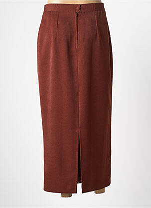 Jupe longue fermeture zippée au dos marron PL COUTURE femme