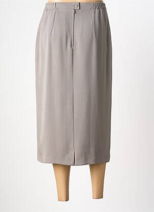 Jupe mi-longue fermeture zip latéral gris PL COUTURE femme
