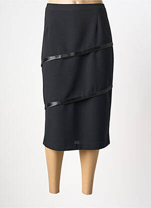 Jupe mi-longue coupe droite noir PL COUTURE femme