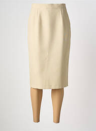Jupe mi-longue coupe droite beige PL COUTURE femme