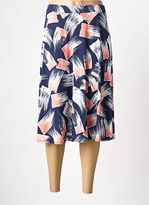 Jupe mi-longue taille élastique bleu FRANCE RIVOIRE femme
