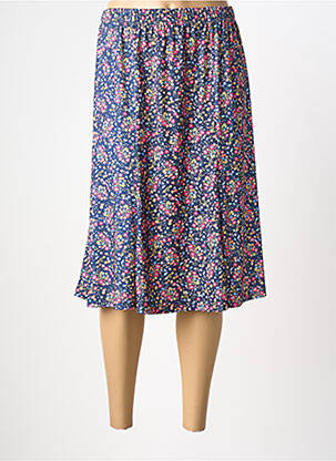 Jupe mi-longue taille élastique bleu FRANCE RIVOIRE femme