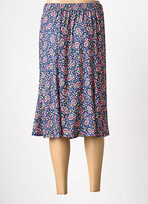 Jupe mi-longue taille élastique bleu FRANCE RIVOIRE femme