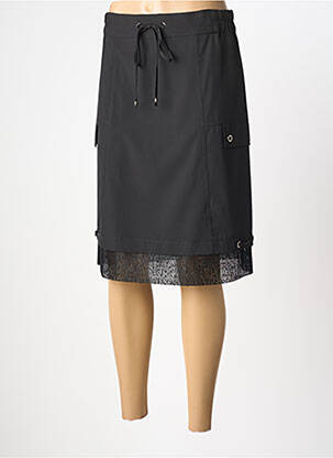 Jupe mi-longue coupe droite noir GRIFFON femme