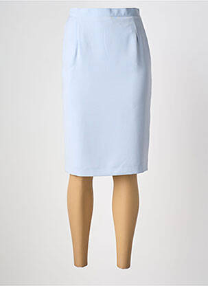 Jupe mi-longue coupe droite bleu SARAH B femme