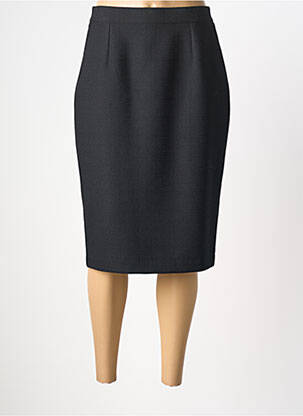 Jupe mi-longue coupe droite noir PL COUTURE femme