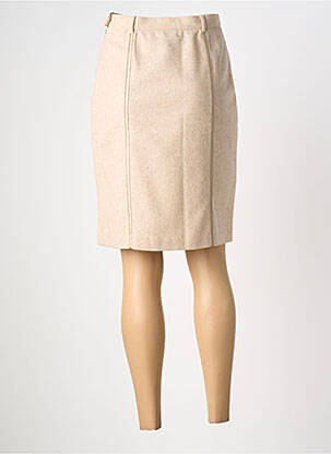 Jupe mi-longue fermeture zip latéral beige PAUSE CAFE femme