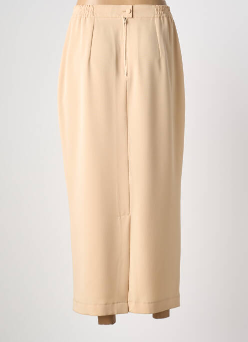 Jupe mi-longue coupe droite beige PL COUTURE femme