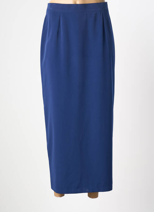 Jupe longue fermeture zippée au dos bleu PL COUTURE femme