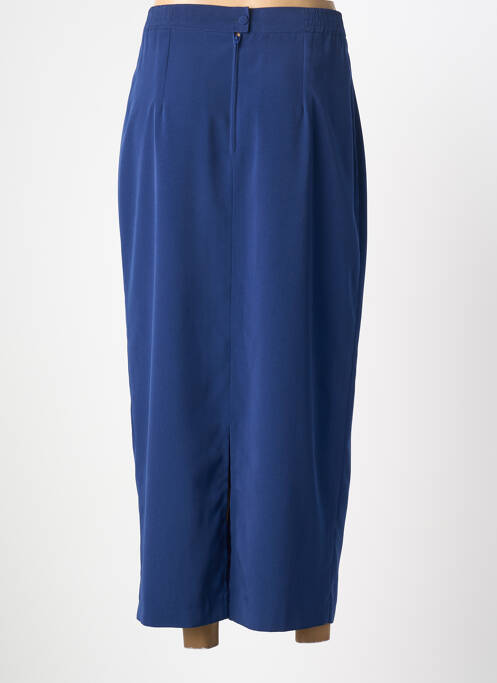 Jupe longue fermeture zippée au dos bleu PL COUTURE femme