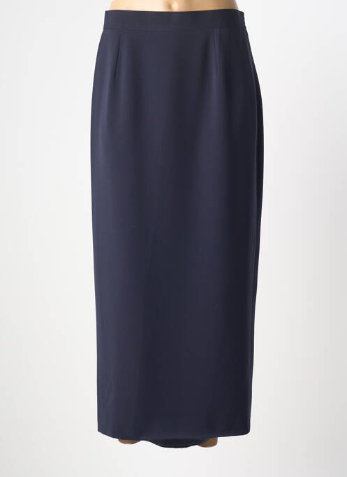 Jupe mi-longue coupe droite bleu PL COUTURE femme