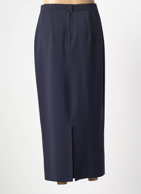 Jupe mi-longue coupe droite bleu PL COUTURE femme
