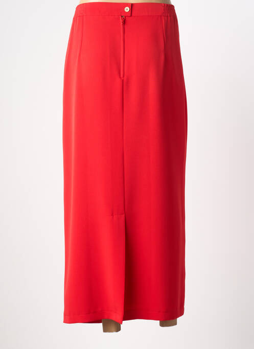 Jupe longue fermeture zippée au dos rouge PL COUTURE femme
