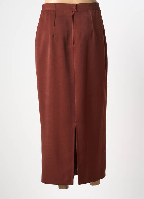 Jupe longue fermeture zippée au dos marron PL COUTURE femme
