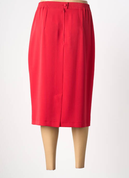 Jupe mi-longue coupe droite rouge PL COUTURE femme