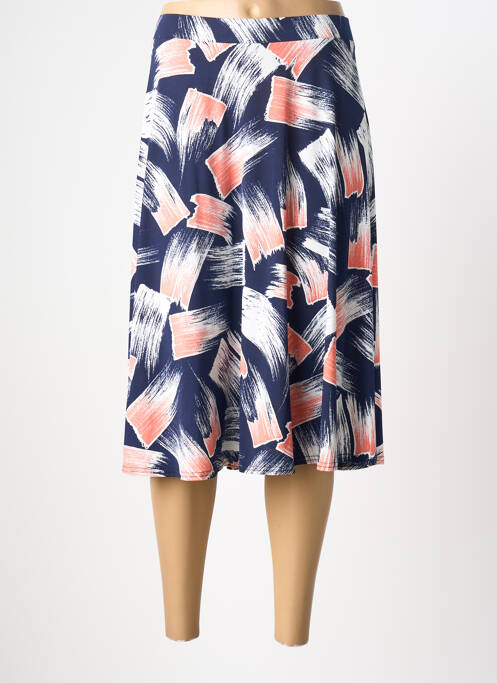 Jupe mi-longue taille élastique bleu FRANCE RIVOIRE femme