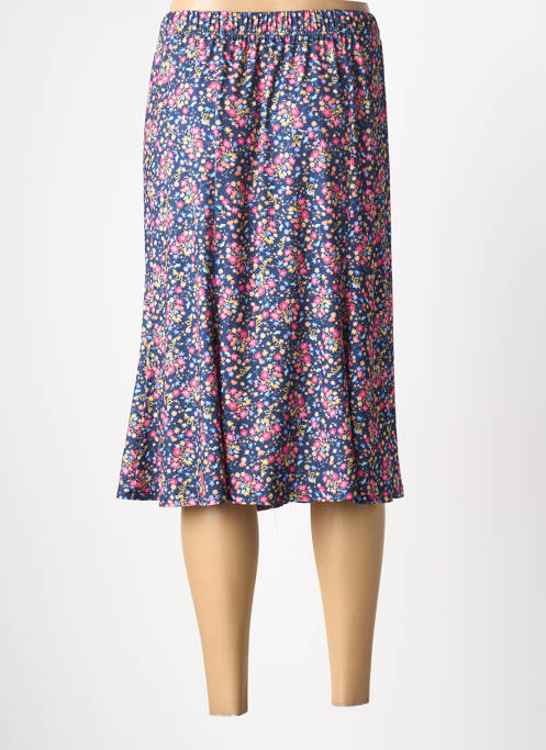 Jupe mi-longue taille élastique bleu FRANCE RIVOIRE femme