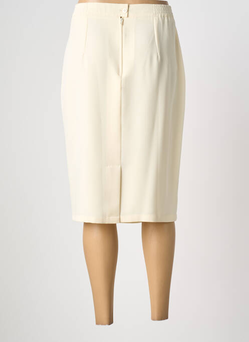 Jupe mi-longue coupe droite beige PL COUTURE femme