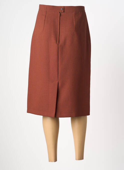 Jupe mi-longue coupe droite marron PL COUTURE femme