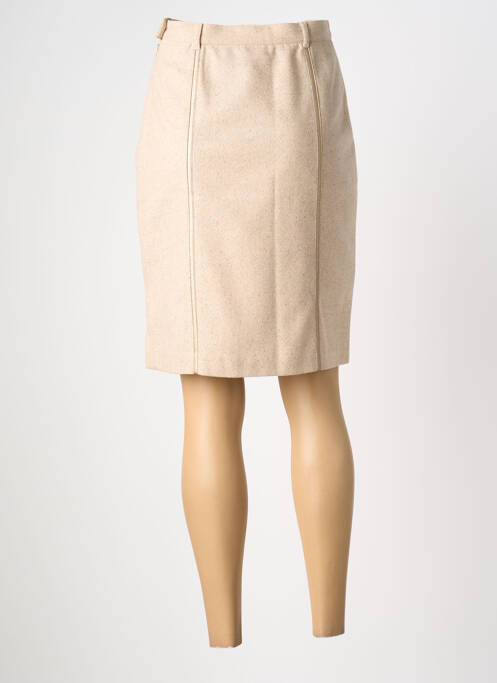 Jupe mi-longue fermeture zip latéral beige PAUSE CAFE femme