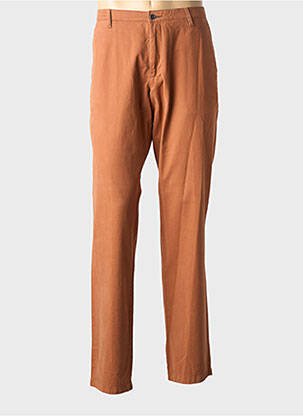 Pantalon chino fermeture zippée sous rabat avec crochet taille normale orange BRUNO SAINT HILAIRE homme
