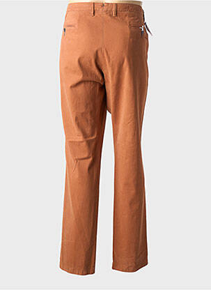 Pantalon chino fermeture zippée sous rabat avec crochet taille normale orange BRUNO SAINT HILAIRE homme