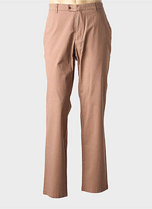 Pantalon chino stretch taille normale marron BRUNO SAINT HILAIRE homme