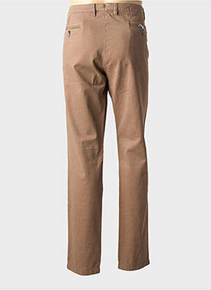 Pantalon chino tissage popeline taille normale marron BRUNO SAINT HILAIRE homme