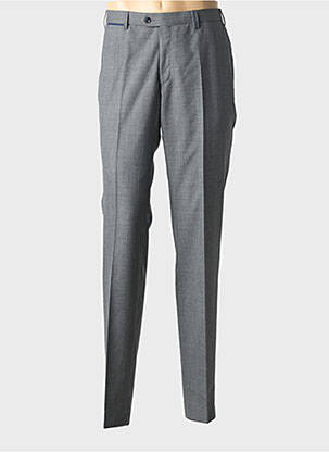 Pantalon chino fermeture zippée sous rabat avec crochet taille haute gris HILTL homme