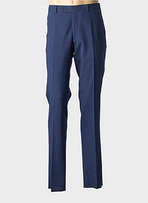 Pantalon slim taille à pinces taille haute bleu SCABAL homme