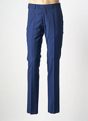 Pantalon slim taille à pinces taille haute bleu SCABAL homme