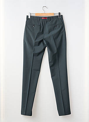 Pantalon slim fermeture zippée sous rabat avec crochet taille haute gris ROY ROBSON homme