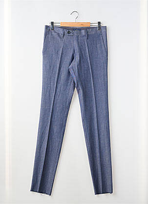 Pantalon slim tissage chiné taille haute bleu MR. RICK TAILOR homme