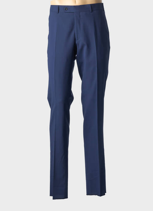 Pantalon slim taille à pinces taille haute bleu SCABAL homme