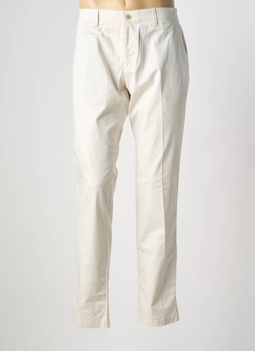 Pantalon chino fermeture zippée sous rabat avec crochet taille normale beige ROY ROBSON homme