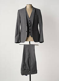 Costume de cérémonie fermeture zippée sous rabat avec crochet gris MANUEL RITZ homme