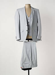 Costume de cérémonie fermeture zippée sous rabat avec crochet gris ROY ROBSON homme