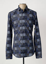 Chemise manches longues imprimé fantaisie bleu ROSSI homme