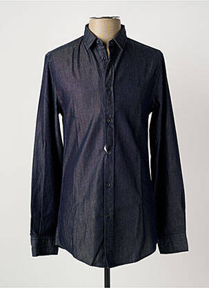 Chemise manches longues coupe cintrée bleu TRUSSARDI JEANS homme