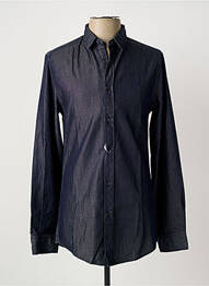 Chemise manches longues coupe cintrée bleu TRUSSARDI JEANS homme