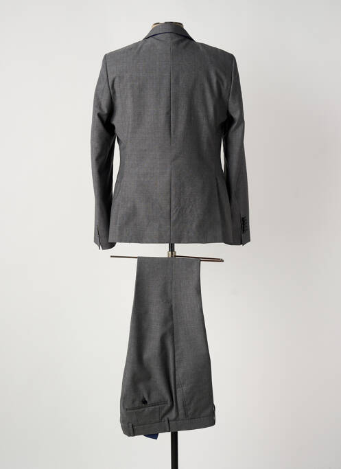 Costume de cérémonie fermeture zippée sous rabat avec crochet gris MANUEL RITZ homme