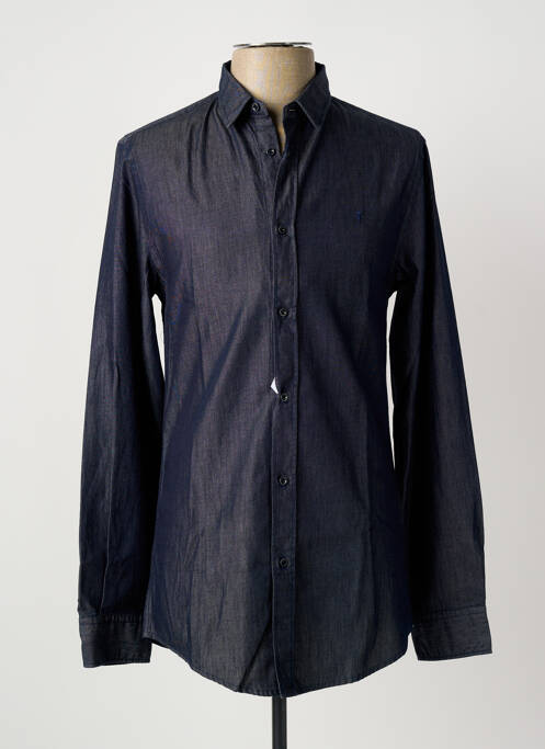 Chemise manches longues coupe cintrée bleu TRUSSARDI JEANS homme
