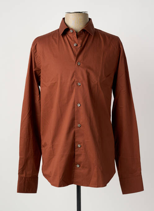 Chemise manches longues coupe cintrée marron VAN LAACK homme