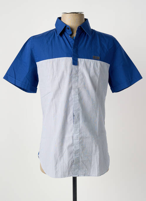 Chemise manches courtes coupe cintrée bleu CERRUTI 1881 homme
