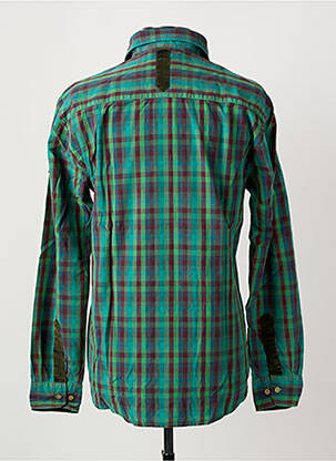 Chemise manches longues imprimé écossais vert MONTE CARLO homme