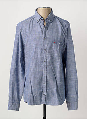 Chemise manches longues coupe cintrée bleu JUPITER homme
