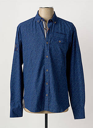 Chemise manches longues poches bleu BLACK WELLIS homme